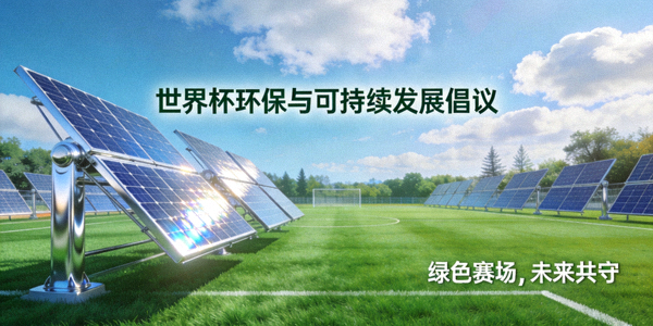 世界杯环保与可持续发展倡议图片 - 绿色足球场与太阳能板装置